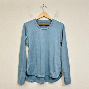 LEGEND Tee Heather Blue Activewear Performance LS Thumbhole Training